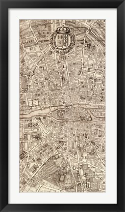 Framed Plan de la Ville de Paris, 1715 (M) Print