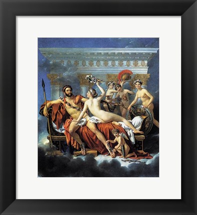 Framed Jacques - Louis David Aphrodite Ares Graces Print