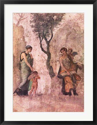 Framed La punizione di Amore Aphrodite Pompeii mural Print