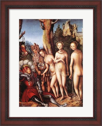 Framed Lucas Cranach D. A. - The Judgment of Paris Print