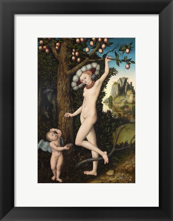 Framed Lucas Cranach the Elder - Cupid complaining to Venus Print