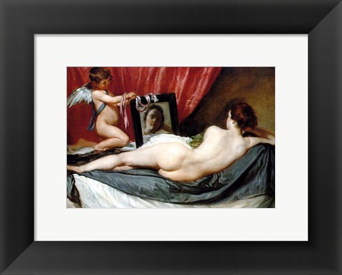 Framed Venus At Her Mirror Print