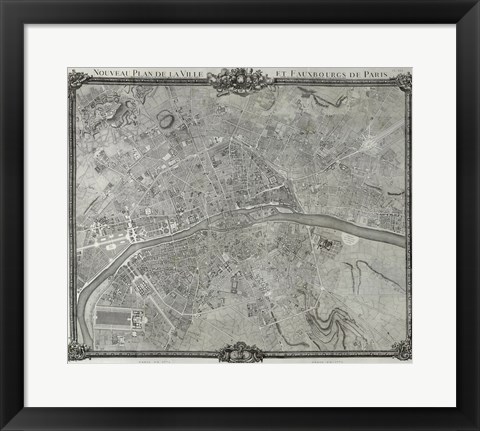 Framed 1775 Plan de Jaillot Print