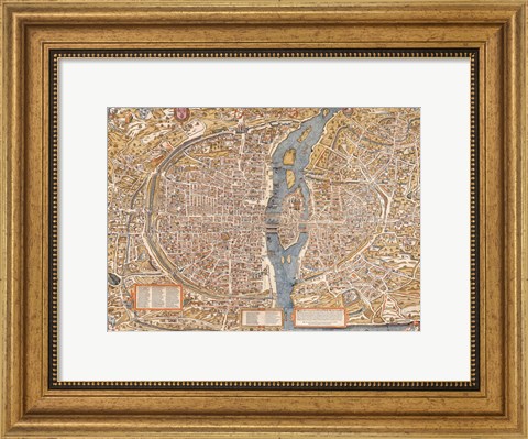 Framed Plan de Paris map Print
