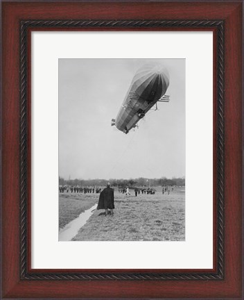 Framed Blimp, Zeppelin, In Flight Print