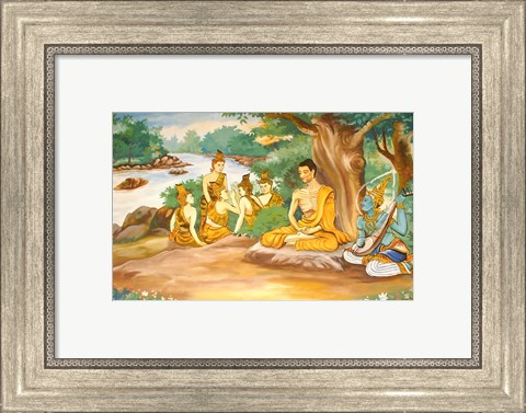 Framed Ascetic Bodhisatta Gotama with the Group of Five Print