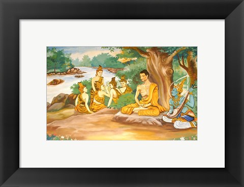 Framed Ascetic Bodhisatta Gotama with the Group of Five Print