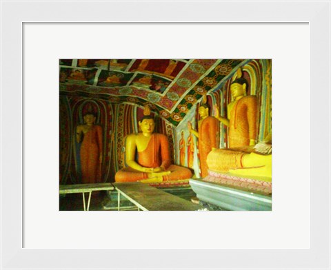 Framed Buddha Statues Ibbagala Viharay Print