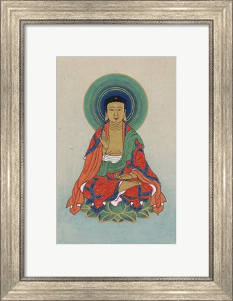 Framed Buddha Sitting on a Lotus Print