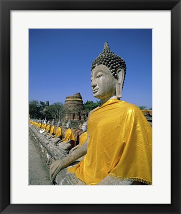 Framed Buddha statue at a temple, Wat Yai Chai Mongkol, Ayutthaya, Thailand Print