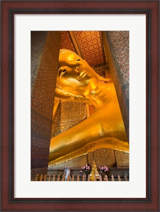 Framed Statue of reclining Buddha in a Temple, Bangkok, Thailand Print