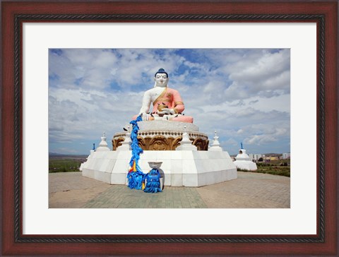 Framed Low angle view of a statue of Buddha, Darkhan, Mongolia Print