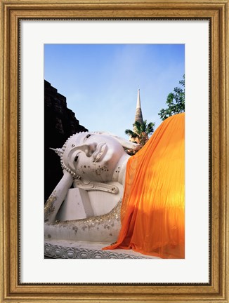 Framed Reclining Buddha, Wat Yai Chai Mongkhon, Ayutthaya, Thailand Print