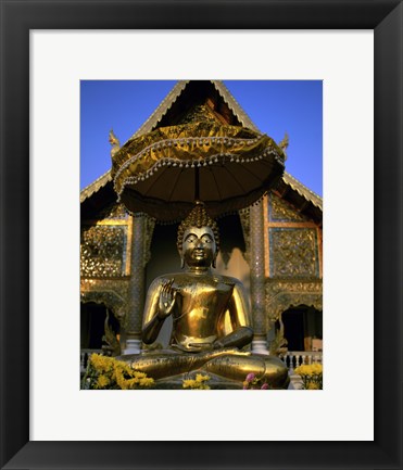 Framed Statue of Buddha, Wat Phra Sing, Chiang Mai Province, Thailand Print