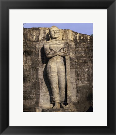 Framed Statue of Buddha carved in a rock, Gal Vihara, Polonnaruwa, Sri Lanka Print