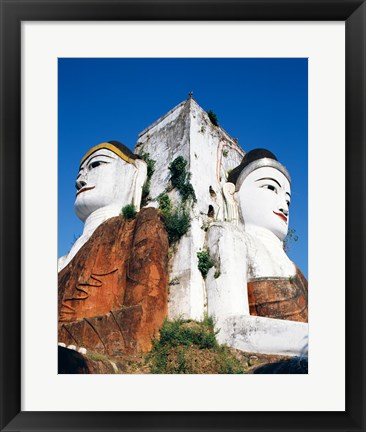 Framed Buddha Statue, Kyaik Pun Paya, Bago, Myanmar Print