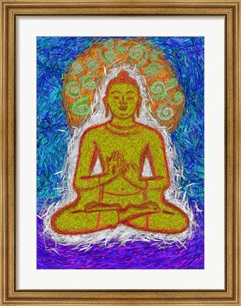 Framed Zen Gogh Buddha Print