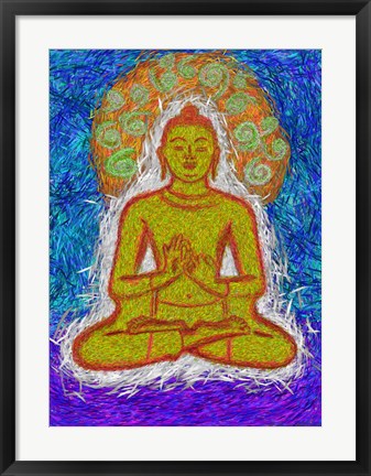 Framed Zen Gogh Buddha Print