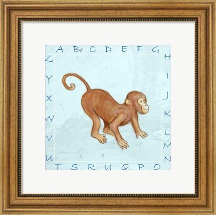 Framed Monkey Alphabet Print