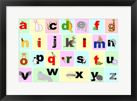 Framed Animal Alphabet Print