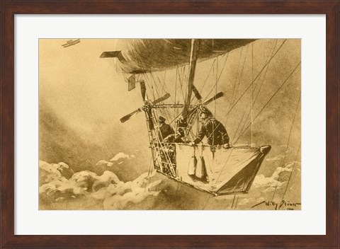 Framed Gondola of the P II Reporting Arrival of a Wright flyer Print