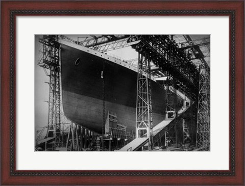 Framed Titanic Constructed at the Harland and Wolff Shipyard in Belfast Before Sail Print