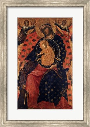 Framed Madonna and Child with two Votaries Print