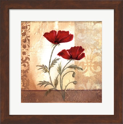 Framed Red Poppies I Print