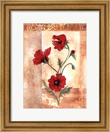 Framed Red Poppies III Print