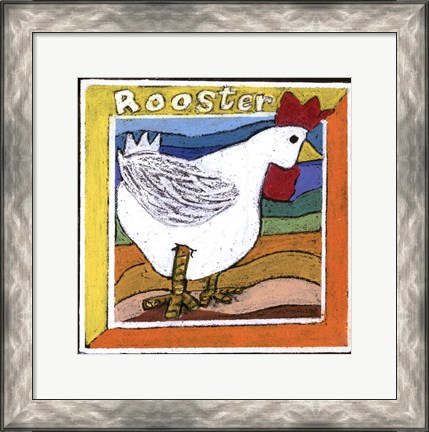 Framed Whimsical Rooster Print