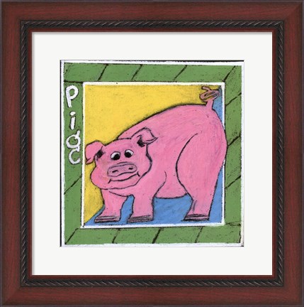 Framed Whimsical Pig Print