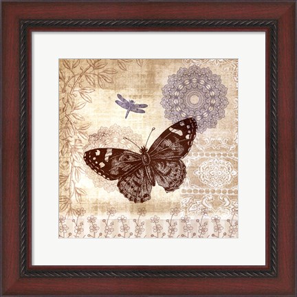 Framed Butterfly Notes II Print
