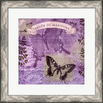 Framed Butterfly Notes III Print
