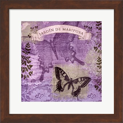 Framed Butterfly Notes III Print