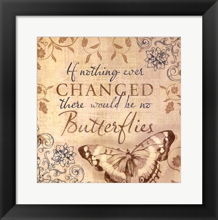 Framed Butterfly Notes VI Print