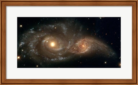 Framed Colliding Spiral Galaxies Print