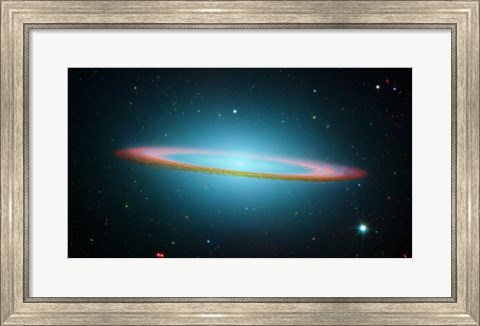 Framed Sombrero Galaxy in Infrared Light Print