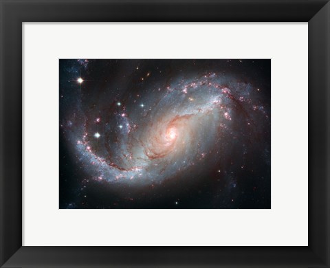 Framed Galaxy’s Star Forming Clouds and Dark Bands of Interstellar Dust Print