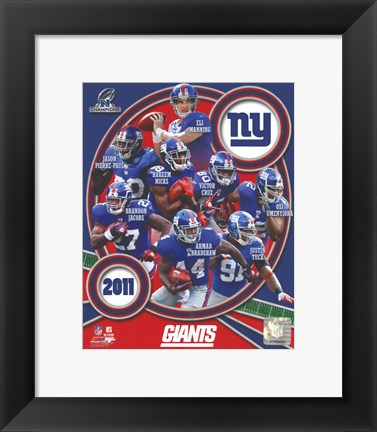 Framed New York Giants 2011 NFC Champions Team Composite Print