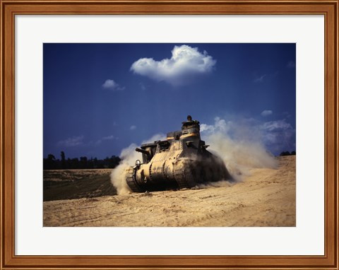 Framed M3 Lee Tank, Training Exercises, Fort Knox, Kentucky Print