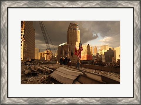 Framed Debris On Surrounding Roofs at the site of the World Trade Center Print