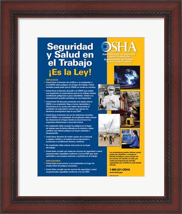 Framed OSHA Job Safety and Health Spanish Version 2012 Print
