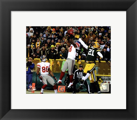 Framed Hakeem Nicks Touchdown NFC Divisional Playoff Game Action Print