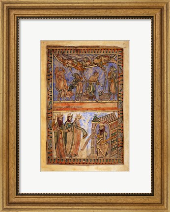 Framed Annunciation to the Shepherds and the Magi before Herod Print