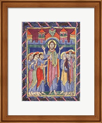 Framed Albani Psalter, appearance of the Risen One on the eighth day Print