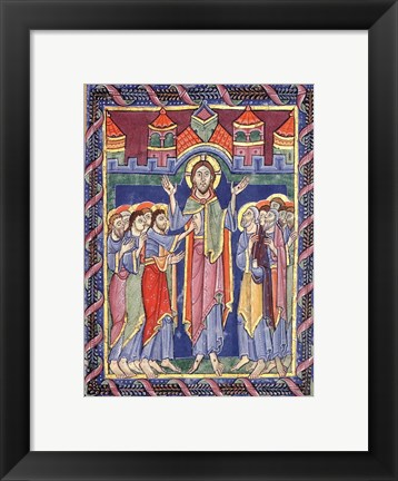 Framed Albani Psalter, appearance of the Risen One on the eighth day Print