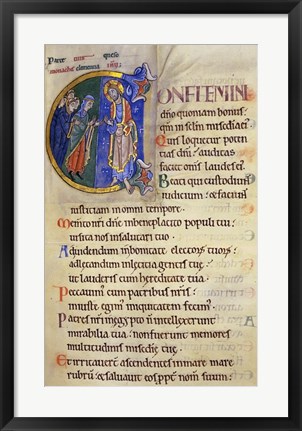 Framed Initial C from 105th Psalm In Albani Psalter Print