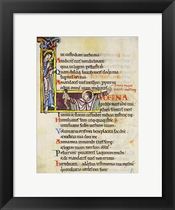 Framed Initial L from Psalm 118, verse 109th In Albani Psalter Print