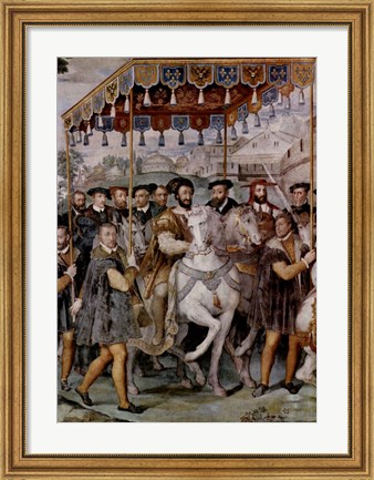 Framed Solemn Entrance of Emperor Charles V, Francis I of France Print