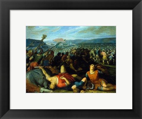Framed Batavians Defeating Romans on the Rhine Print
